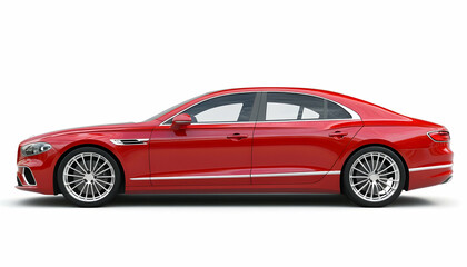 Obraz premium Generic and unbranded red luxury car isolated on a white background