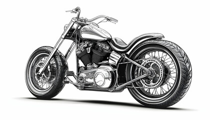 Fototapeta premium Heavy bike in white background