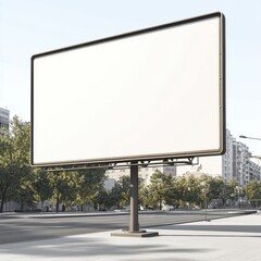 Obraz premium 3D icon cartoon blank billboard on a city street, isolated on a white background --quality 2