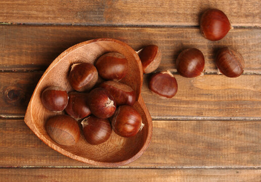 fresh chestnuts in msk in the shape of a heart