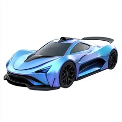 3D icon cartoon electric sports car with a sleek aerodynamic design isolated on a white background --quality 2