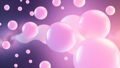 Pink Bubbles Floating in a Purple Nebula