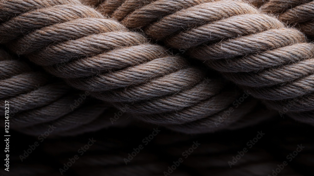 Poster twisted natural fibers create textured pattern, showcasing depth