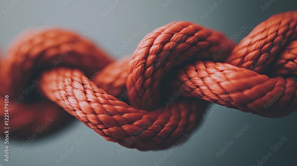 Poster twisted red rope showcasing intricate textures and depth against