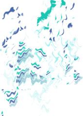 An abstract transparent psychedelic wavy liquid splatter design element overlay.