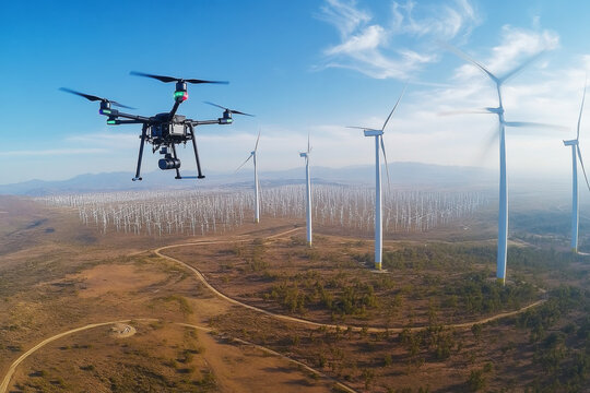 Drone surveys vast wind farm to enhance energy efficiency and environmental data collection