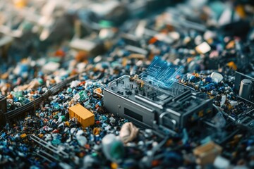 A compact shot of various electronic parts, useful for illustrating tech concepts or product designs