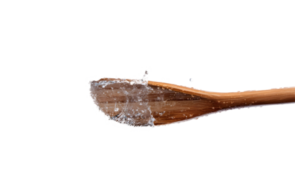 Rowing oar splashing through water in motion