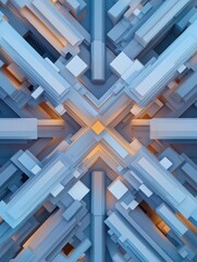 Obraz premium Detailed mandala-inspired cityscape with fractal symmetry, merging geometry and urban design, futuristic patterns