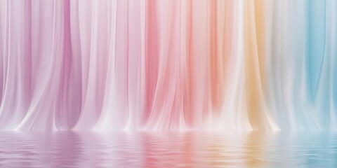 Abstract fractal waterfall with cascading rainbow reflections, mesmerizing and surreal pattern art, vibrant nature fusion.