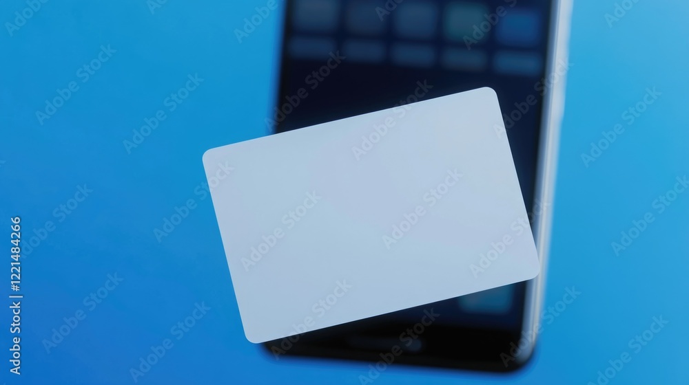 Aufkleber a cell phone placed on a surface with a blank sim card inserted