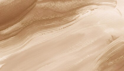 Fototapeta premium Light brown watercolor brush strokes forming gentle waves, lending artistic texture to design compositions and creative backgrounds