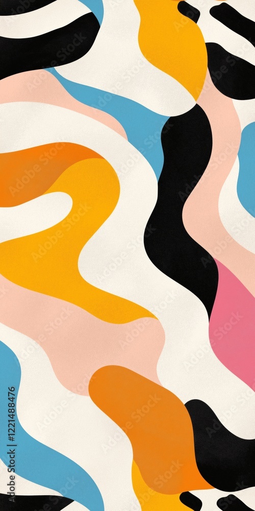 Poster a colorful, abstract design with a zebra print. the design is made up of different colors and patter