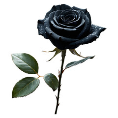 Black Rose isolated on transparent background