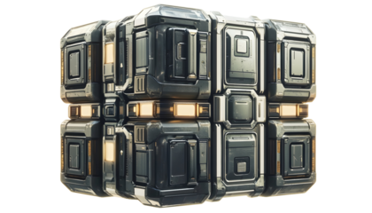 Sci-Fi Grid of Futuristic Cubes