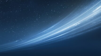 Abstract blue light streaks over a dark night sky background for wallpapers