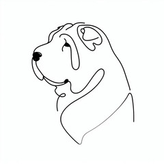 Obraz premium Shar Pei dog silhouette 