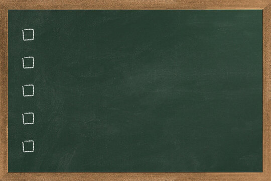 Checklist at the blackboard with copy space