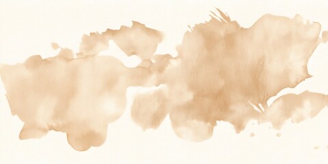 Obraz premium Diluted brown watercolor paint spreading across textured surface, creating vintage inspired artistic backdrop with soft, gentle brushstrokes