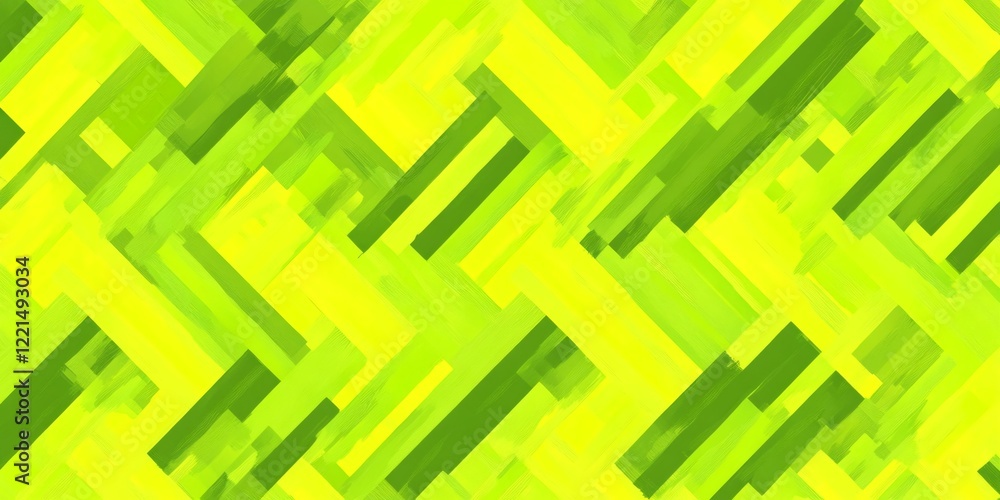 Poster seamless pattern of green and yellow brushstrokes creating a dynamic abstract background with a mode