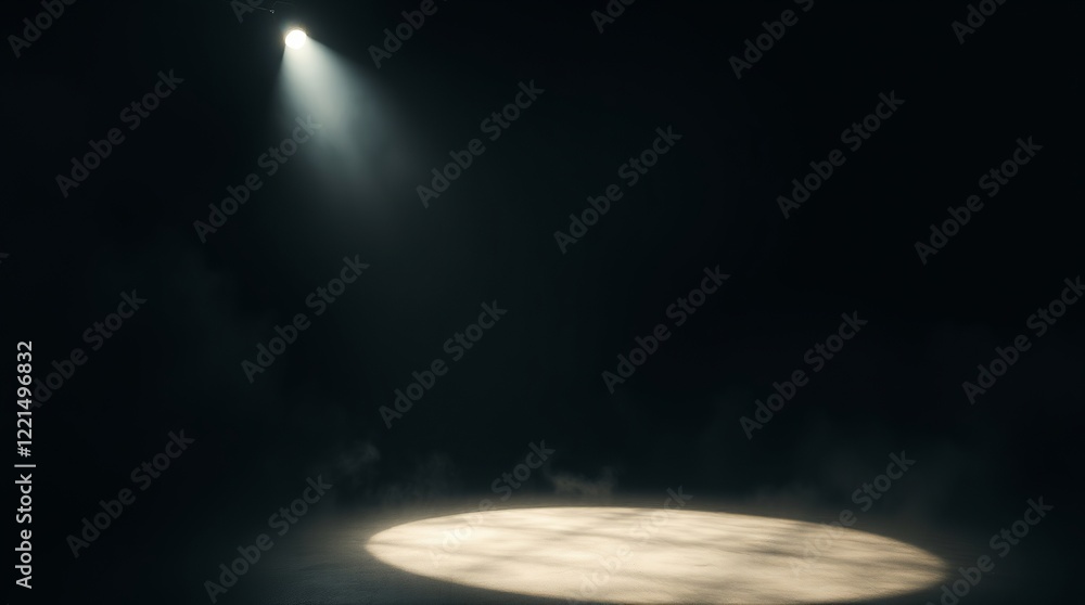 Aufkleber mysterious and atmospheric scene with dark empty space. floor is illuminated by spotlight creating d