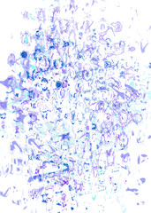 An abstract transparent psychedelic wavy liquid splatter design element overlay.