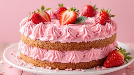 Cake with strawberries