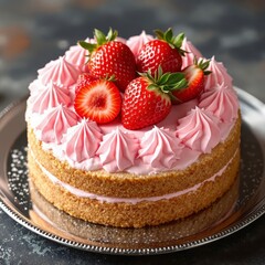 Cake with strawberries