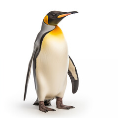 Fototapeta premium A royal penguin on a white background, isolated. Square format.