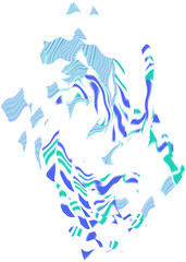 Fototapeta premium An abstract transparent psychedelic wavy liquid splatter design element overlay.