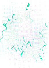 An abstract transparent psychedelic wavy liquid splatter design element overlay.