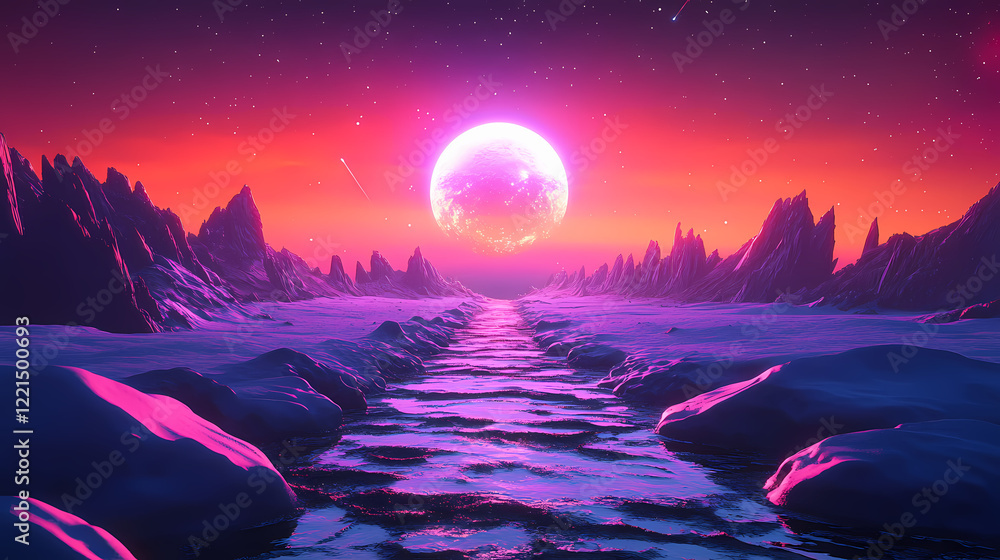 Canvas Prints cosmic journey of colors space digital art galactic environment vibrant viewpoint imagination concep