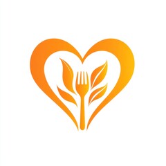 Naklejka premium Healthy eating heart logo design, food, wellness, white background, website icon