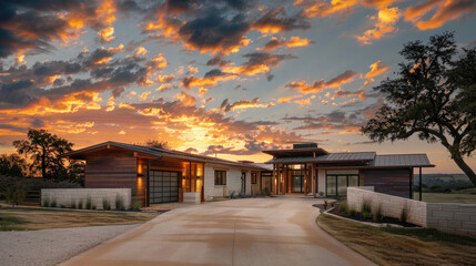 Obraz premium sunset in the city