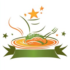 Obraz premium Delicious food, chef's special, restaurant logo, appetizing dish, restaurant emblem