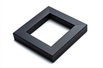 A simple yet elegant design featuring a black picture frame sitting on a clean white background, perfect for adding a touch of sophistication to any room or display