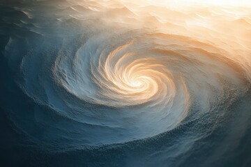 A swirling vortex of sand and light, creating a mesmerizing celestial spiral.