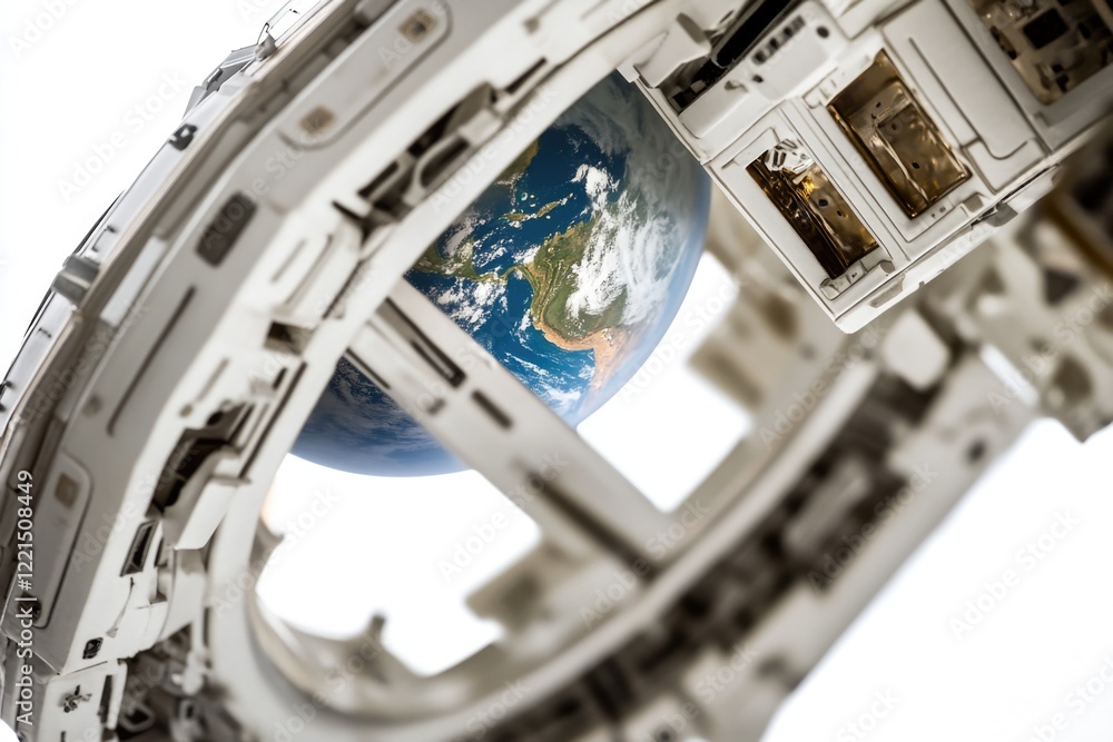 Aufkleber astronauts on board a space station observe the curved shape of the earth