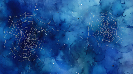 Spider web with dew drops background. Cobweb silk background 