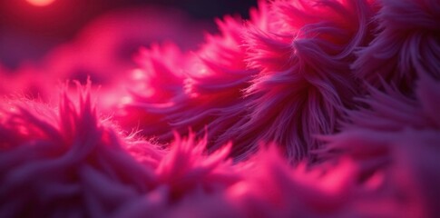 Glowing hot pink fur with a subtle furry texture, ambient, warm