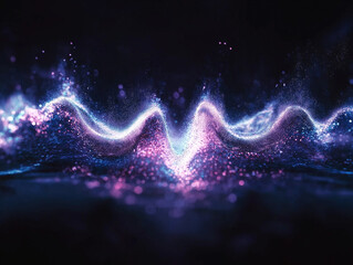 Layered Sound Waves: Abstract Heartbeat Visualization. Vibrant, dynamic design element perfect for  