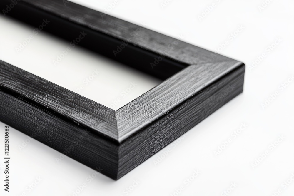 Poster a close-up view of a picture frame on a white surface, ideal for use in product photography or desig