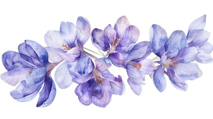 Fototapeta premium A bunch of detailed, purple crocuses