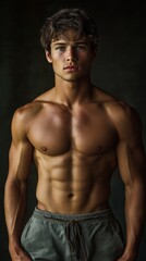 Fototapeta premium Modern exploration of male physique in fashion photography concept art