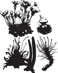 Set plants. Hand drawn vector illustration