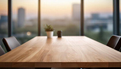 Close-Up of Empty Table with Copy Space