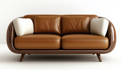 Modern sofa design showcasing luxurious colors and elegant style against a white background in hyper realistic detail
