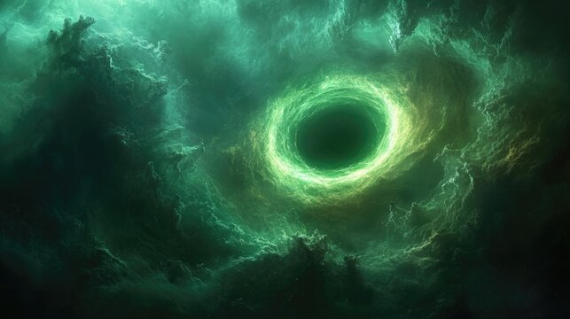 A picture of a black hole in a dark sky, a cosmic phenomenon