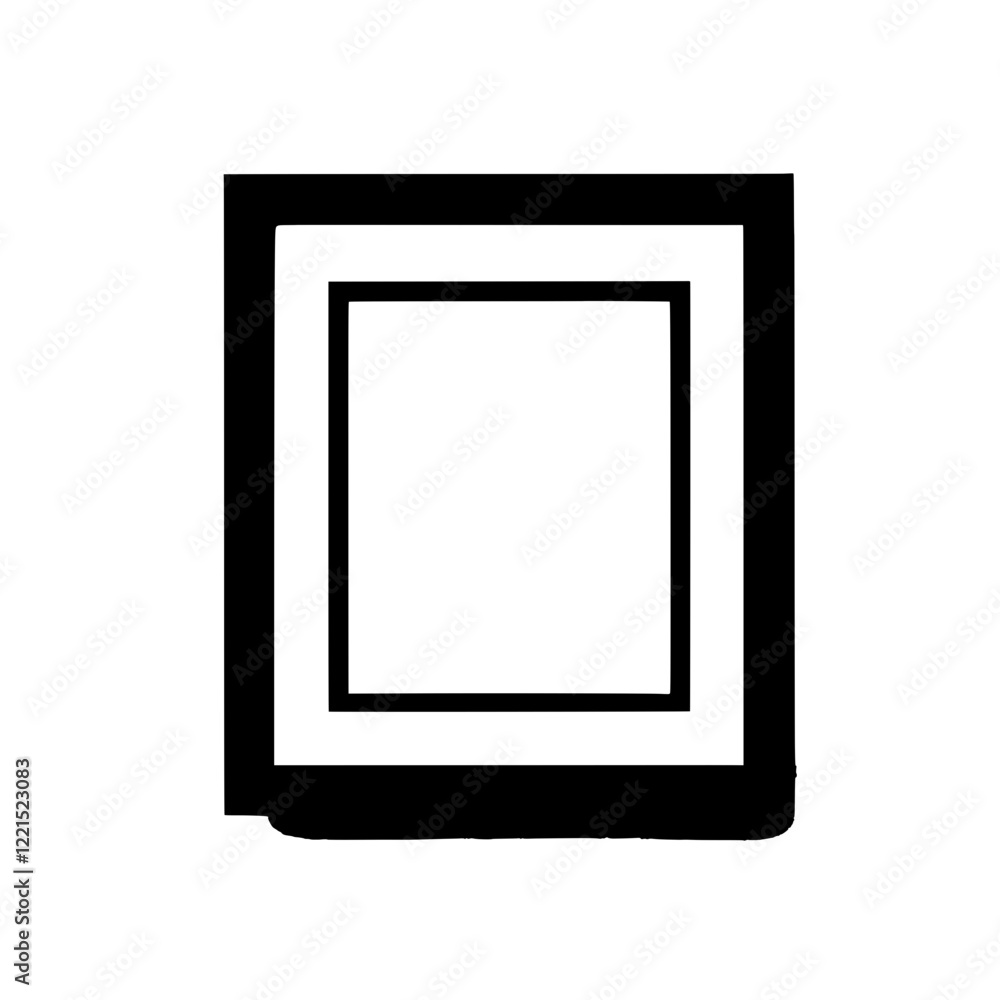 Poster simple minimalist frame: a bold black and white illustration of a minimalist square picture frame. t