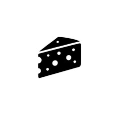 Swiss Cheese Slice Icon: A simple yet appetizing icon of a wedge of Swiss cheese, featuring characteristic holes, perfect for menus, culinary websites, or dairy-related designs. 